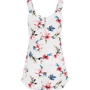 Tencole Womens Zipper V Neck Summer Tunic Cami Tank Top 2XL